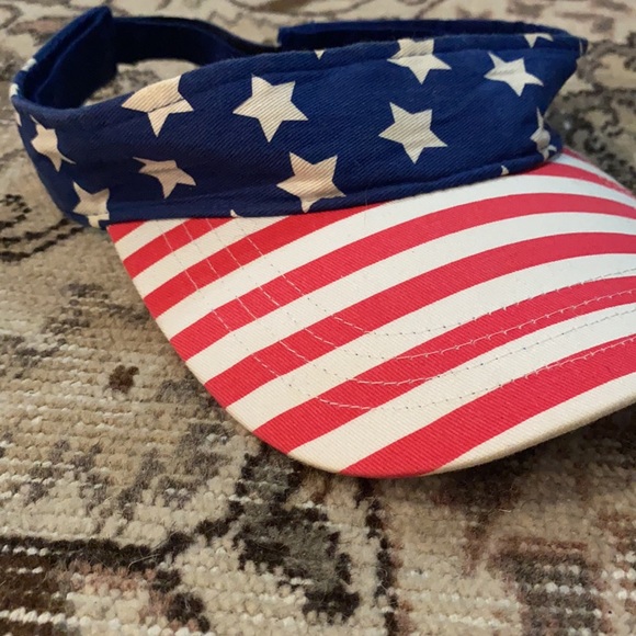 American Flag Print Adjustable Visor - Picture 5 of 5